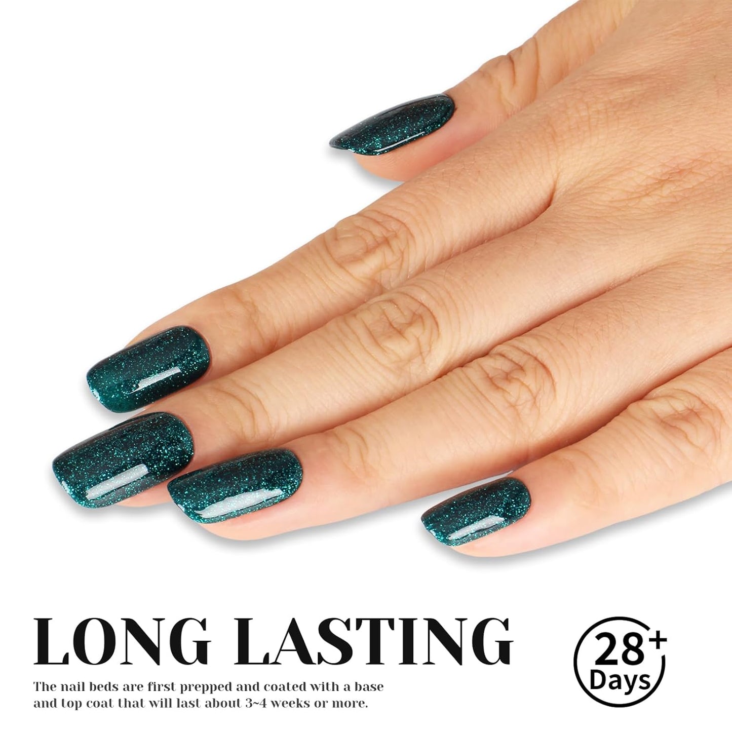 Glitter Gel Polish, Sparkly Shimmer Green Gel Nail Polish, 15ml Soak Off UV Gel Nail Polish for DIY Manicure, St. Patrick's Day Christmas Green Color Gel - GP0063-BrightBean Baby