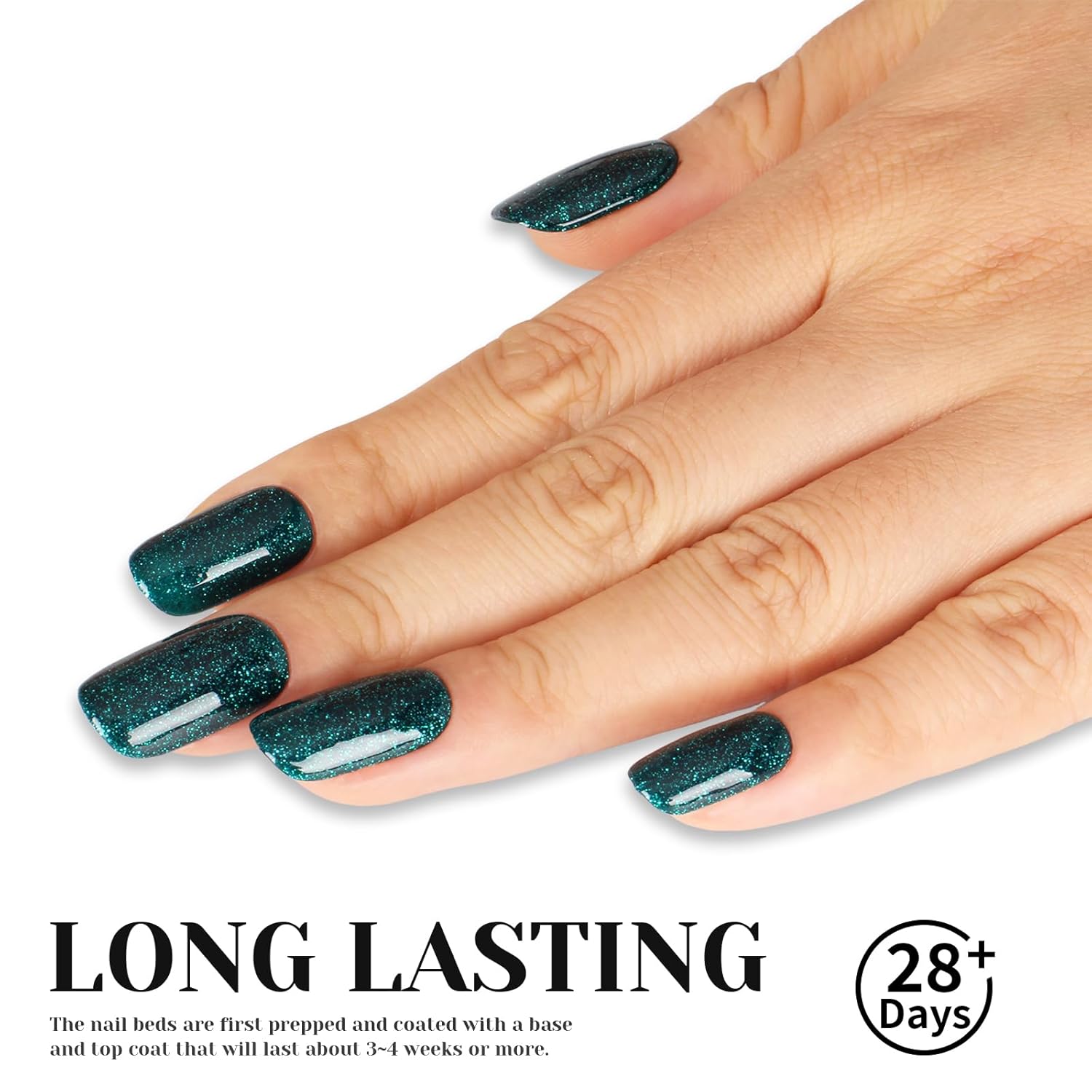 Glitter Gel Polish, Sparkly Shimmer Green Gel Nail Polish, 15ml Soak Off UV Gel Nail Polish for DIY Manicure, St. Patrick's Day Christmas Green Color Gel - GP0063-BrightBean Baby