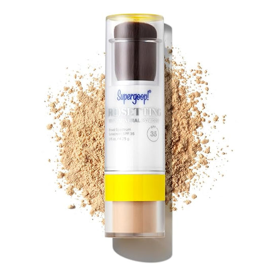 Supergoop! (Re) setting Mineral Powder, Light - 0.15 oz - Makeup Setting Powder + Broad Spectrum SPF 35 PA+++ Sunscreen - With Ceramides, Olive Glycerides & Coated Silica Spheres-BrightBean Baby