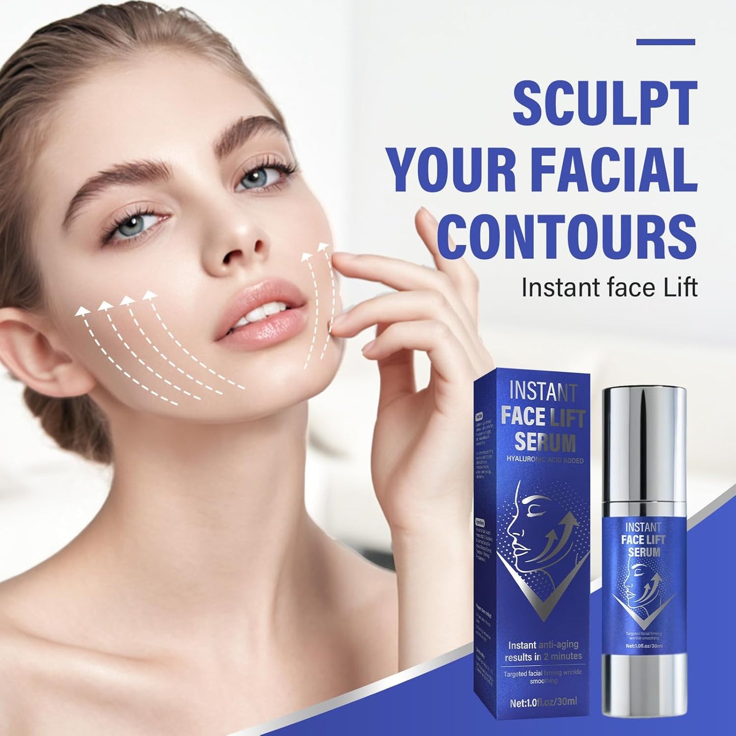 Instant Face Lift Serum，Face Lifting & Skin Tightening, Smooth Fine Lines, Pores and Deep Wrinkles,1Fl Oz-BrightBean Baby