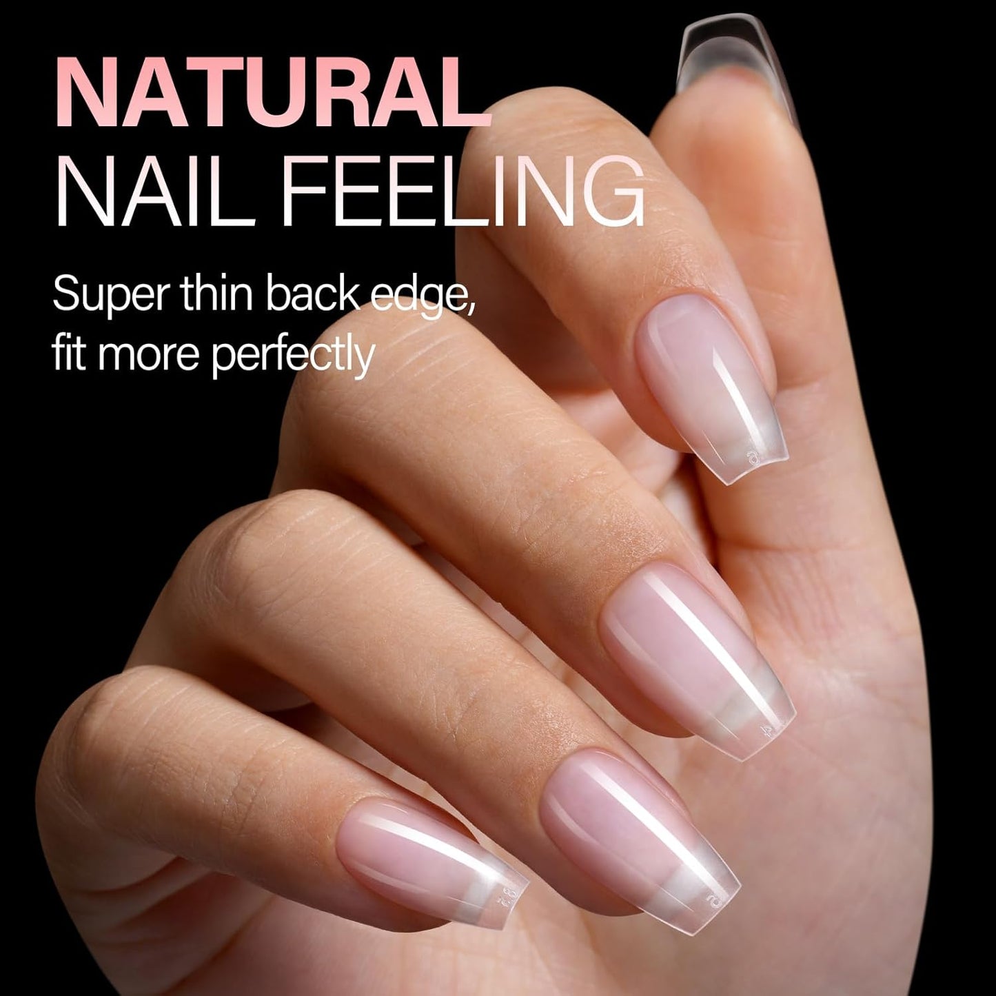 AILLSA Medium Coffin Nail Tips - Pre-shaped False Nail Tips Full Cover Matte Thickened Nails Tips, Fake Nails 450pcs 15 Sizes for DIY-BrightBean Baby