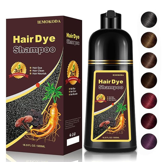 Dark Brown Hair Dye Shampoo for Gray Hair, 3-in-1 Color Shampoo Hair Dye for Women & Men, 100% Gray Hair Coverage, Instant Hair Coloring Shampoo in Minutes, Shampoo Tinte Para El Cabello, Easy to Use-BrightBean Baby