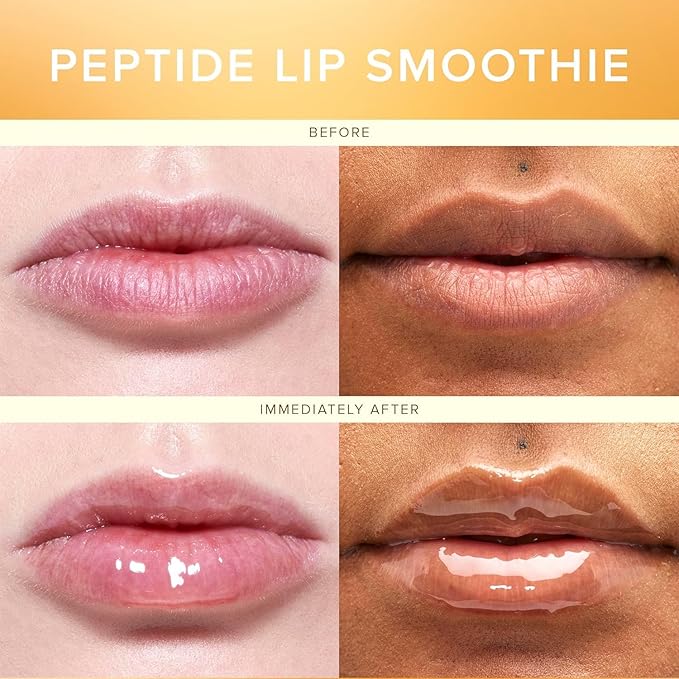 Farmacy Peptide Lip Balm - Lip Smoothie Hydrating Lip Balm with Vitamin C to Visibly Plump + Smooth Lip Lines - Nourishing Lip Treatment with a High-Gloss Finish - Honey Vanilla (10g)-BrightBean Baby