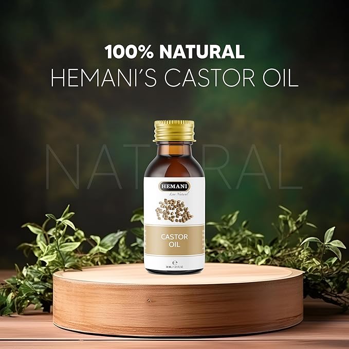 Hemani Castor Oil Ricinus communis - 30mL | Natural Skin & Hair Care, Pure Cold-Pressed Oil for Radiant Glow, Anti-Aging, Hydration & Wellness.-BrightBean Baby