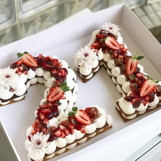 Ducodocu Large Silicone Number Cake Mould 3D Novelty Cake Pan DIY Baking Mold for Birthday Anniversary Number of 2