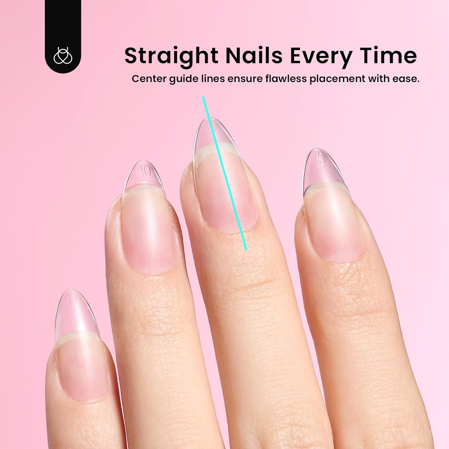 Beetles Medium Almond Nail Tips: 288PCS Medium Almond Matte Clear False Acrylic Press on Nails Tips 12 Sizes Pre-shape Full Cover Nail Tips Nail Extension DIY Valentines Day Gifts for Women-BrightBean Baby