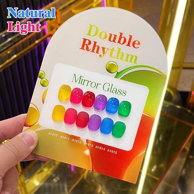 Double Rhythm 6 Pcs 15 ML Gel Polish Set Same Color Same Bottle Soak Off Gel Polish Kit Nail Art Manicure Salon DIY at Home for Women (Jelly Yellow Pink Red Purple Blue-T6-25)-BrightBean Baby