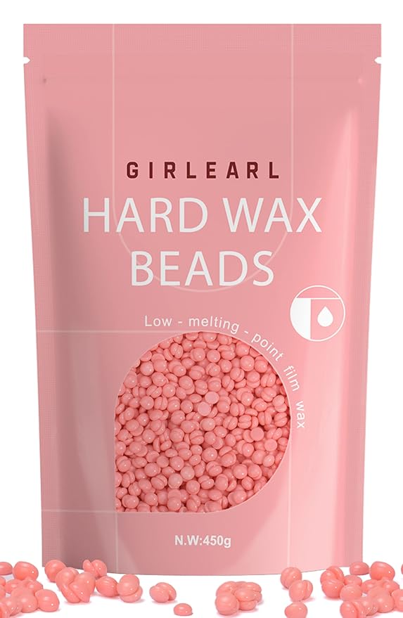 Hard Wax Beads, 1lb Wax Beans for Hair Removal Sensitive Skin with Rose Formula, Perfect for Full Body, Facial, Brazilian Bikini, and Legs at Home Wax Refill for Women Men (pink)-BrightBean Baby