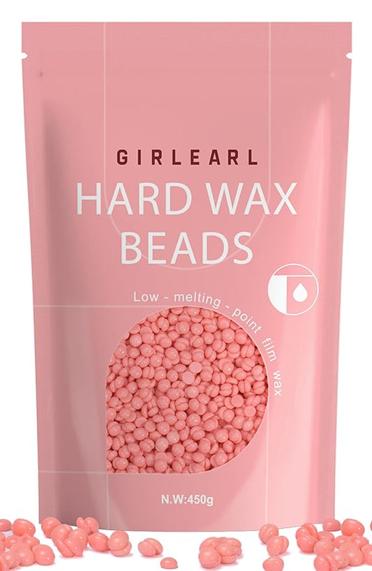 Hard Wax Beads, 1lb Wax Beans for Hair Removal Sensitive Skin with Rose Formula, Perfect for Full Body, Facial, Brazilian Bikini, and Legs at Home Wax Refill for Women Men (pink)-BrightBean Baby