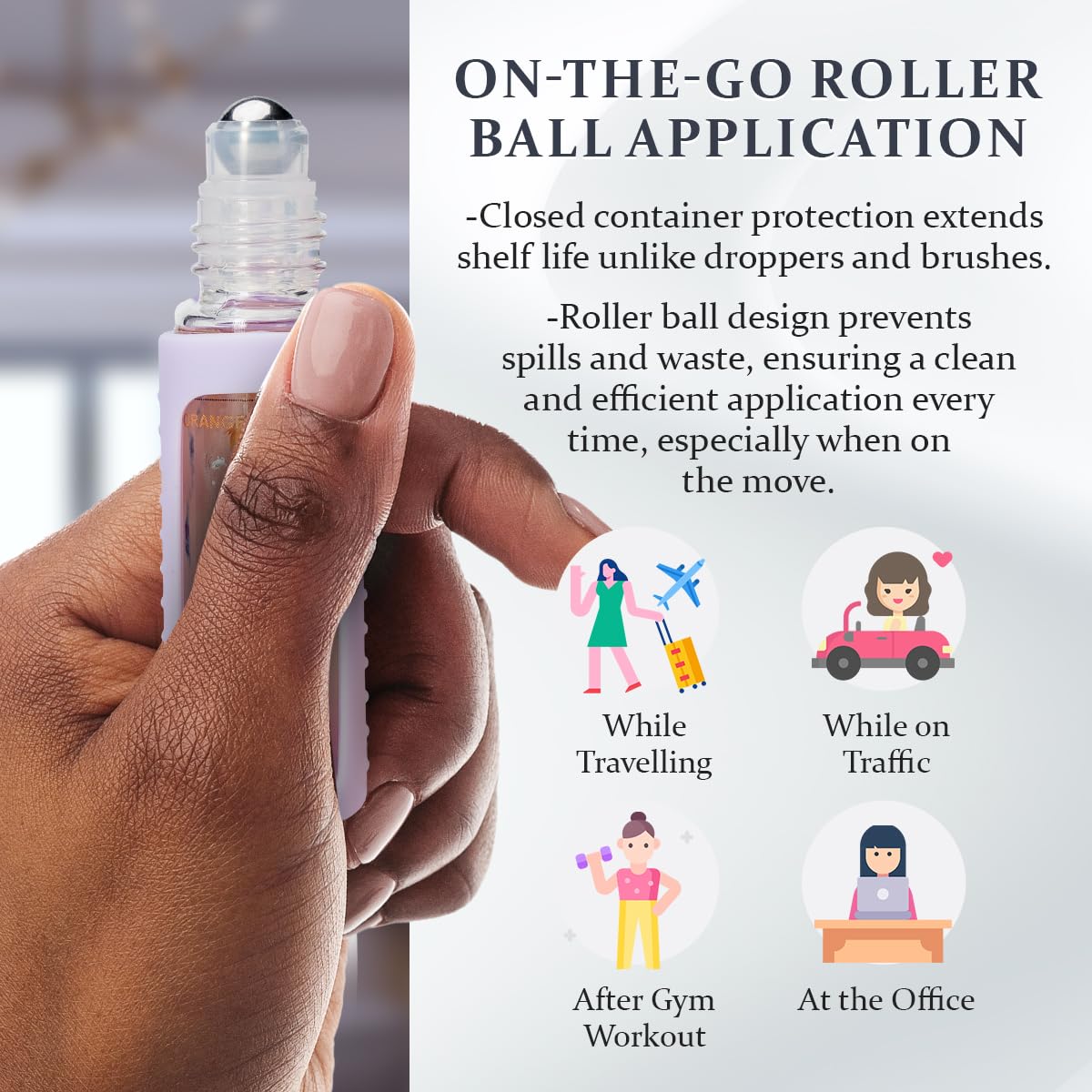 Orange Lavender Organic Nail Cuticle Oil Pen with Jojoba, Coconut MCT, and Rosehip for Nail Hydration, Growth & Strength, Travel Size Keychain(0.34 Fl Oz)-BrightBean Baby