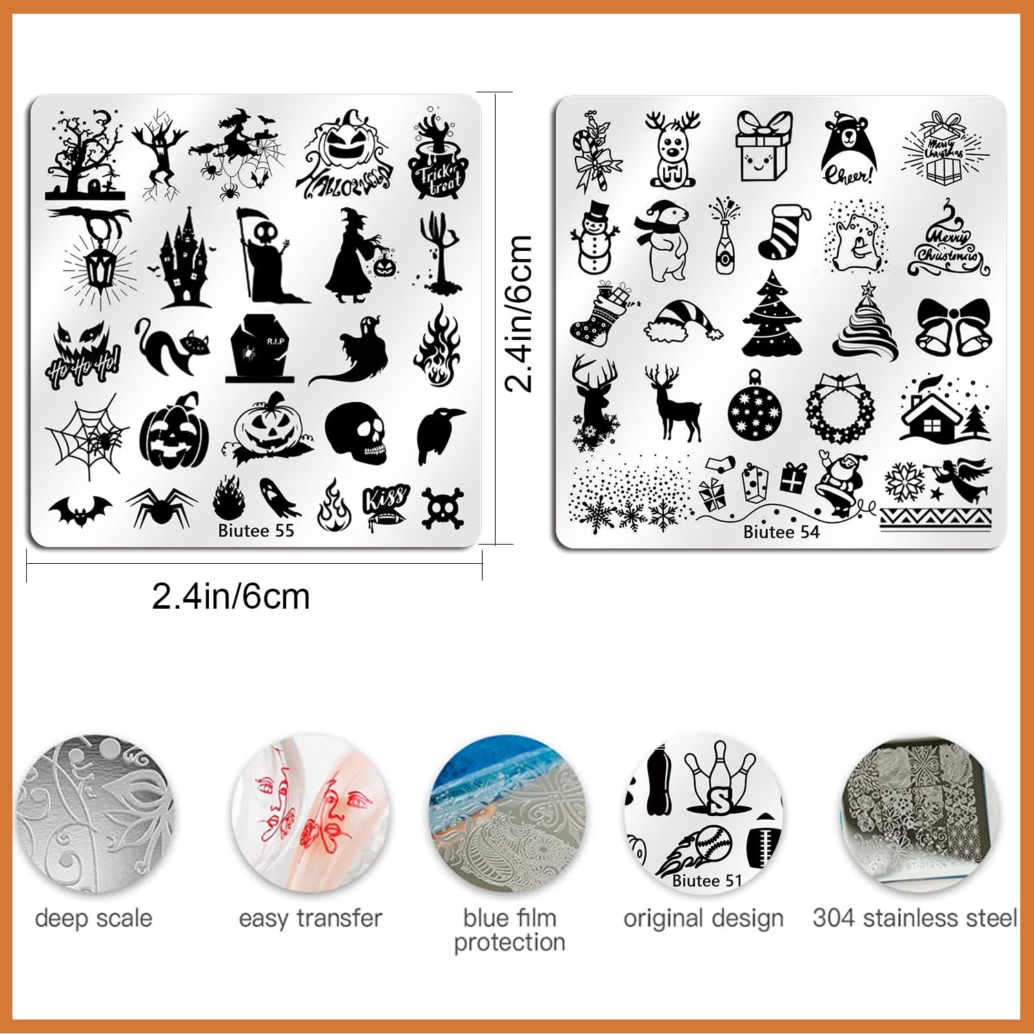 Biutee Nail Stamping Plates Set 15PCS Nail Art Stamper Scraper Nail Art Stamping Kit with Storage Bag Gift Box Nail Stamp Template Kit Lace Flower Butterfly Star Christmas Halloween Holiday Design-BrightBean Baby