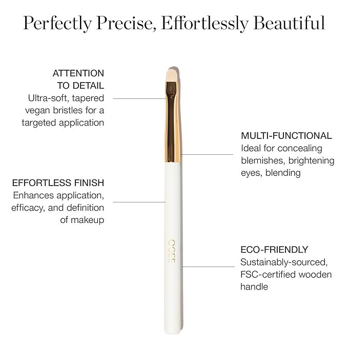 Ogee Precision Brush - Professional Quality, Ultra-Soft Tapered Vegan Bristles for Flawless Makeup Application-BrightBean Baby