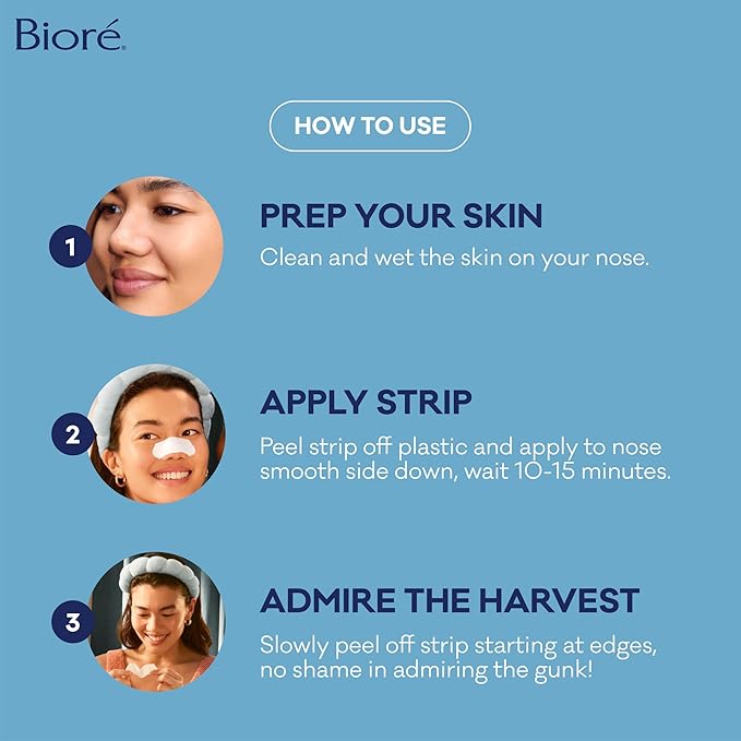Bioré Original Blackhead Remover Strips, Deep Cleansing Nose Strips With Instant Pore Unclogging, Features C-Bond Technology, Oil-Free, Non-Comedogenic Use, 14 Count, Pack of 4-BrightBean Baby