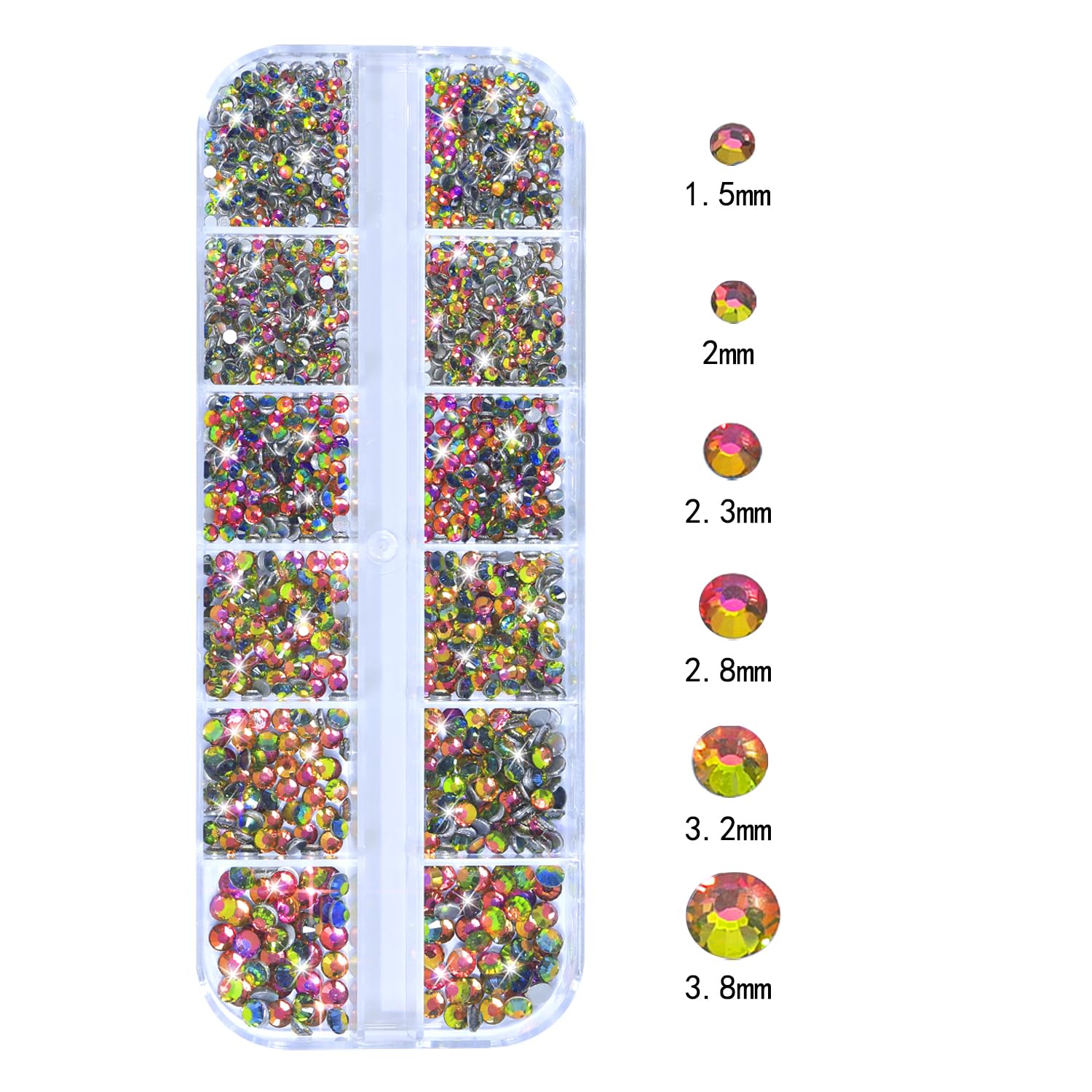 HNUIX Nail Rhinestones - 3D Multi Shape Size, Crystal Colorful Red Nail Gems, Flat Back, with Kit, for Nail Art, DIY Decorations-BrightBean Baby