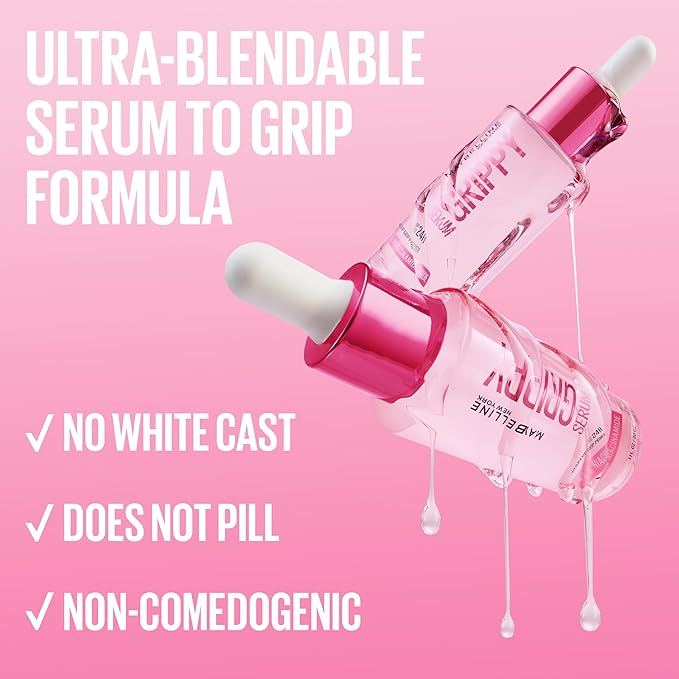 Maybelline Grippy Serum Primer, Hydrating Makeup Primer with 2% Niacinamide For Up To 24HR Make Up Wear, Clear, 1 Count-BrightBean Baby