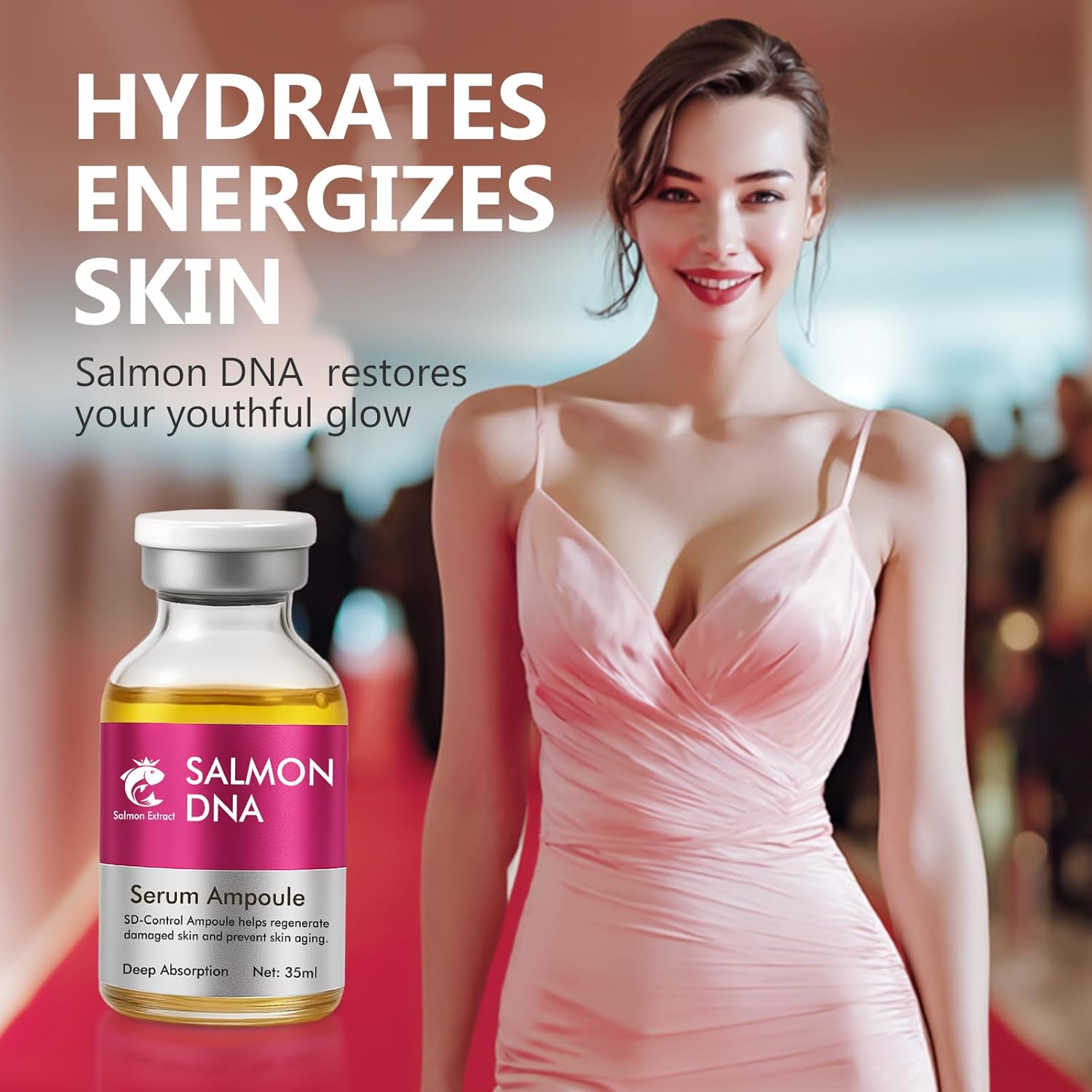 Salmon DNA Ampoule, Microneedling Serum, Anti-Wrinkle & Scar Removal for Face and Body, Salmon DNA Serum Ampoule Anti-wrinkle and Enhance Barrier Function-BrightBean Baby