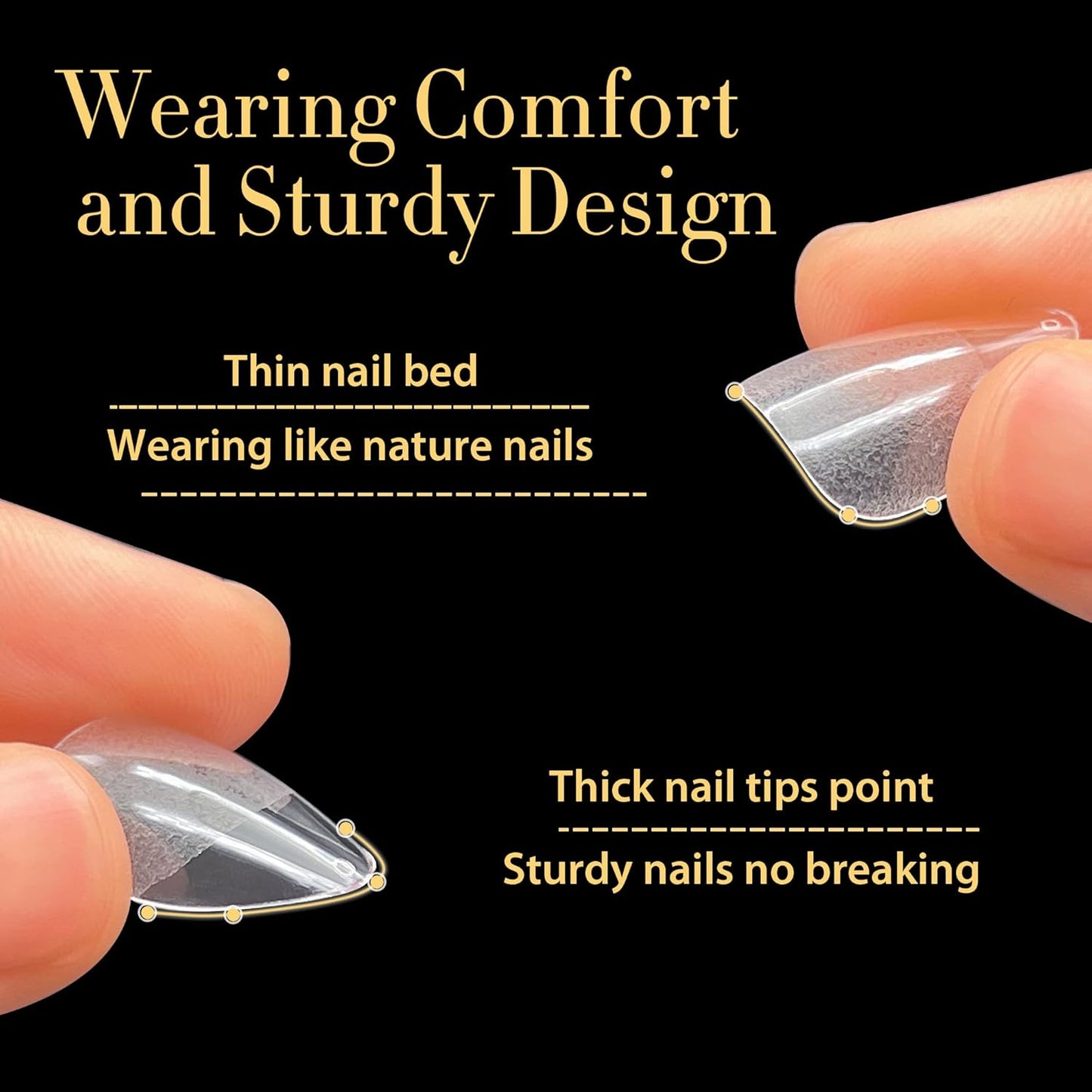 UNA GELLA Short Almond Gel Nail Tips, 600 Pcs Pre-Filed Short Nail Tips Almond Shape Half Matte Press On Nails 12 Sizes Full Cover Clear Fake Nails for Extension Home DIY Salon with Box-BrightBean Baby