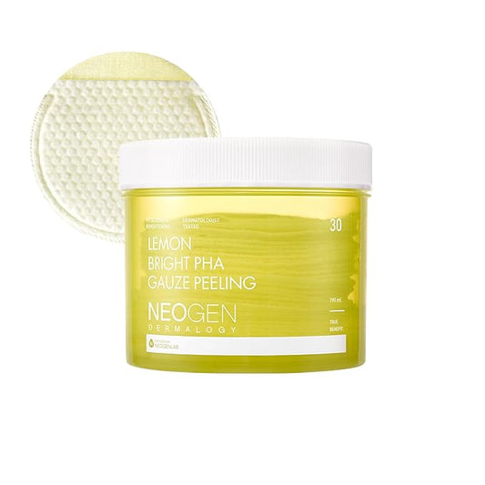NEOGEN Lemon PHA Gauze Peeling Pads (30 pads) - Exfoliating Peeling Pad with AHA, BHA, PHA, LHA & Lemon & Glutathione & Niacinamide - Korean Skin Care-BrightBean Baby