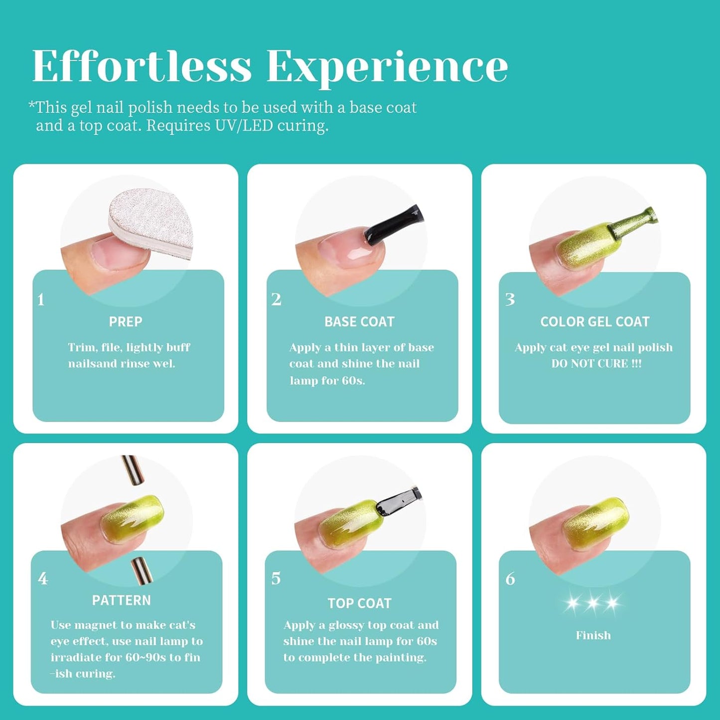 Light Blue Cat Eye Gel Nail Polish - Perfect for DIY at Home & Ideal Gift for Nail Art Lovers!-BrightBean Baby