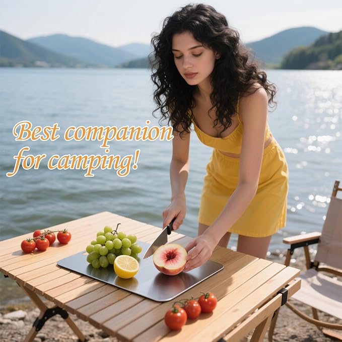 100% Pure Titanium Cutting Boards for Kitchen, Titanium Cutting Board Set of 3, 2025 New Food-Grade Chopping Board for Easy to Clean and Will Not Absorb Odors