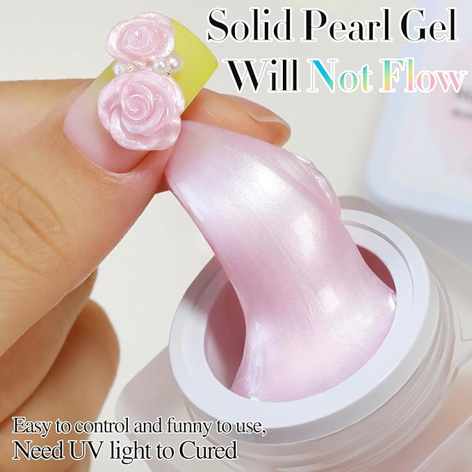 Double Rhythm 3D Nail Gel Pearl Solid Sculpting Gel for Nail Art Non-Sticky Hard for Building Carving Molding Extension Soak Off UV/LED Nail Art Salon Home DIY 0.5 Oz (Light Pink-Silk 03)-BrightBean Baby
