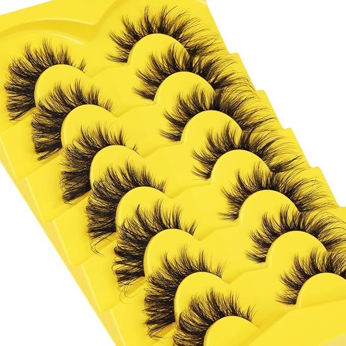 Fox Eye Lashes Wispy False Eyelashes Natural Look Clear Band Lashes 20mm 3D Mink Lash Cat Eye Spiky Strip Eyelashes Pack by Kiromiro-BrightBean Baby