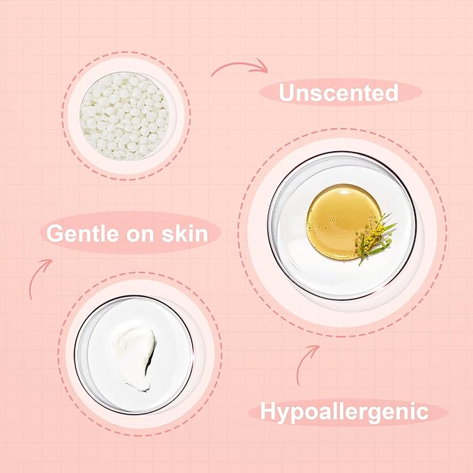 1lb Wax Beads for Hair Removal - Unscented Hard Wax Beads Refill for Professional Full Body Waxing - Ideal for Facial, Brazilian Bikini, Legs, and Underarms at Home for Women and Men (White)-BrightBean Baby