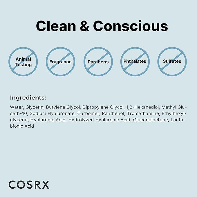 COSRX Hydrium Triple Hyaluronic Moisture Ampoule, 40ml / 1.35 fl.oz | Hyaluronic Acid Viscous Serum | Korean Skin Care, Animal Testing Free, Paraben Free-BrightBean Baby