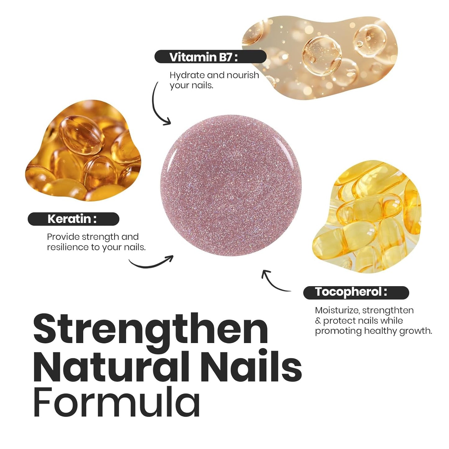 Beetles Nail Polish Set, 6 Colors Nude Nail Polish Kit Shimmer Nude Jelly Pink Champagne Mist Quick Dry Fingernail Polish Gifts for Women Salon DIY Manicure Kit-BrightBean Baby