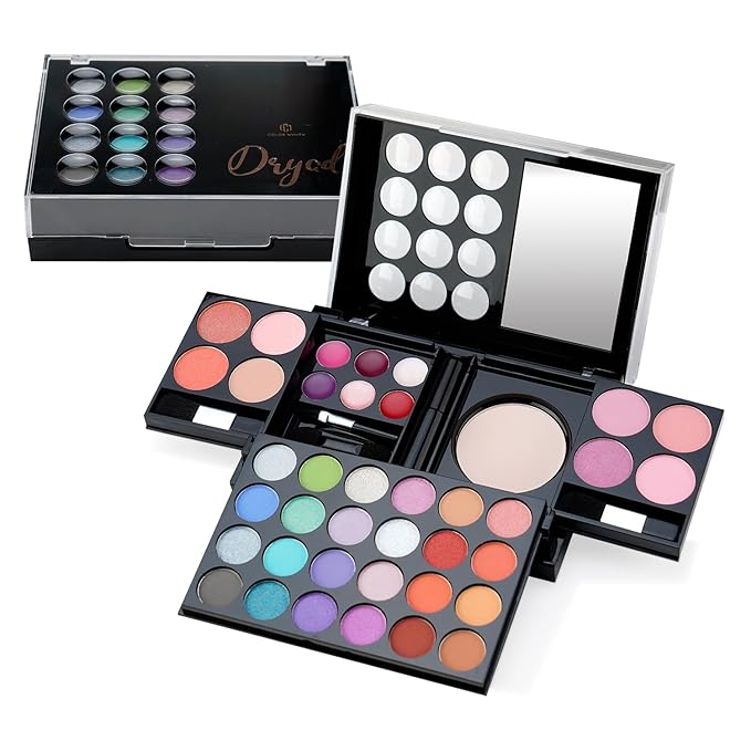 Color Nymph All In One Makeup Palette Set Kit,Portable Travel Makeup Kit for Girls with 24-Colors Eyeshadows Facial Blusher Lip Gloss Pressed Powder Mascara Brushes Mirror-BrightBean Baby