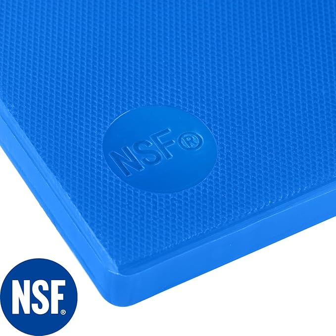 CURTA Cutting Boards for Kitchen, 18" x 12" x 0.5" Blue Color Coded Plastic Chopping Board with Anti Slip Surface Dishwasher Safe …