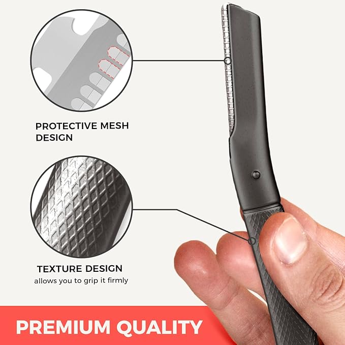 ZOMCHI Eyebrow Razor, Face Razors for Women&Men, Eyebrow Trimmer Shaper with Precision Cover,Facial Shaver with 6 Blades (Black)-BrightBean Baby