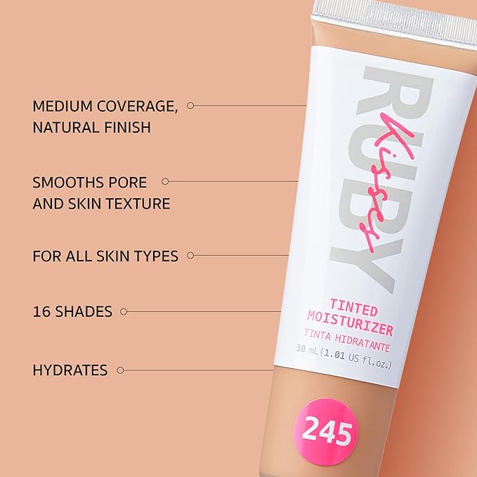 Ruby Kisses Tinted Moisturizer, Hydration, Calm & Revitalize Skin, Skin Perfecting, Blur Pores & Fine Lines, Natural Finish & All-Day Comfort Wear (Honey Beige)-BrightBean Baby