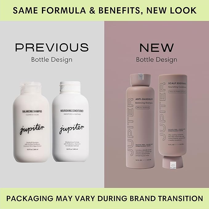 Jupiter, Physician-Formulated Anti-Dandruff Shampoo & Conditioner, for Flaky, Itchy, Oily, Dry Scalp, Vegan, Sulfate-Free, Color-Safe, & Paraben-Free, Dry Scalp Shampoo and Conditioner for Women & Men-BrightBean Baby