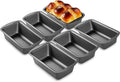 HONGBAKE 6 Pack Bread Pan 1 Lb, 8.5 x 4.5 Inch Loaf Pans for Baking Bread, Nonstick Meatloaf Pan with Wide Grips, Banana Bread Tin for Homemade Bread, Grey