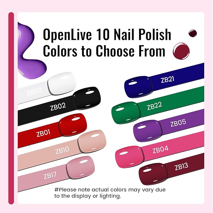 12 PCS Nail Polish Set With 10 Colour Combo, 2 PCS Base And Top Coat,Fast Drying Nail Polish For Home DIY And Beginners.-BrightBean Baby