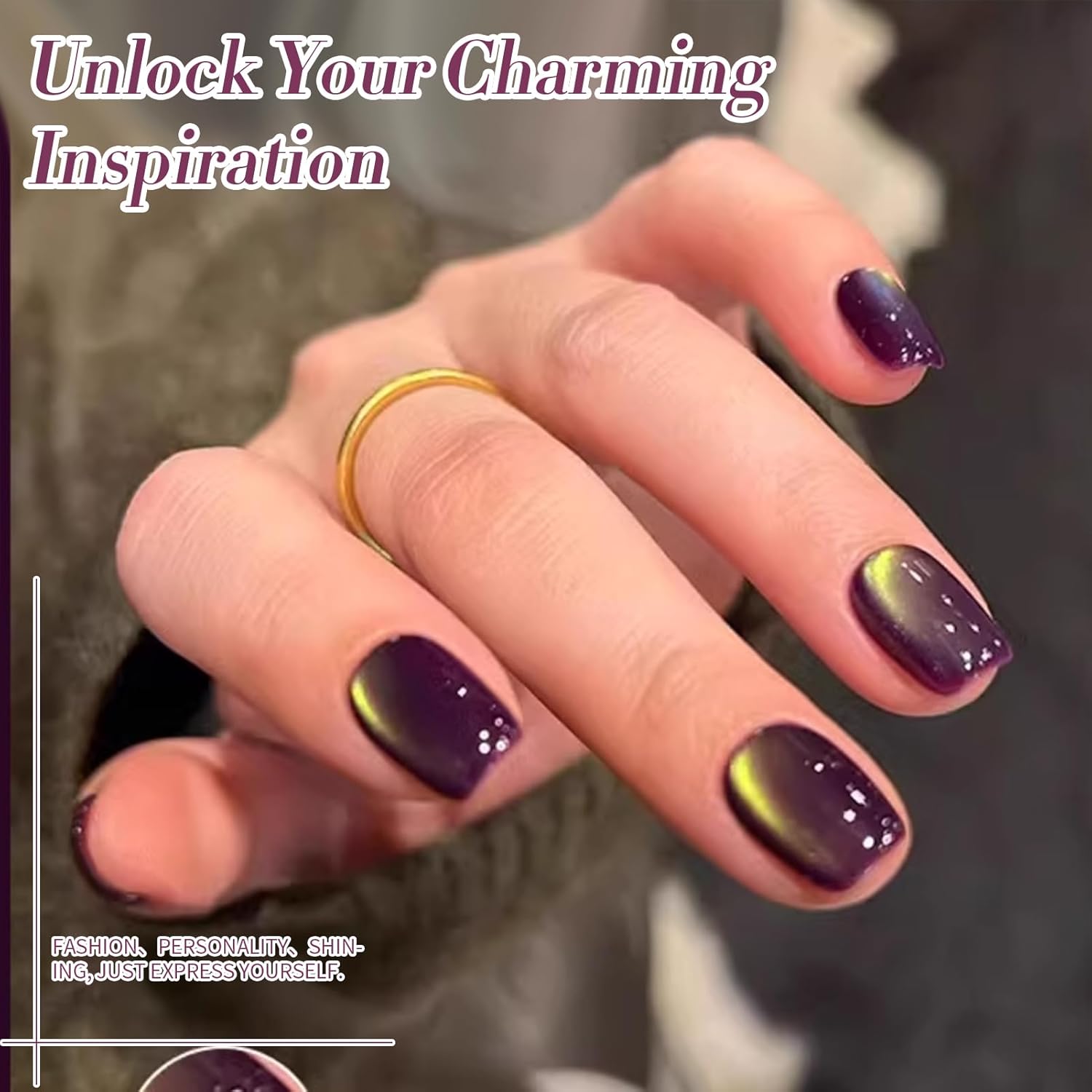 BORN PRETTY Cat Magnetic Eye Gel Nail Polish, Magenta Yellow Cat Glitter Cat Magnetic Gel Nail Polish Honey Trap Magnetic Nail Polish for Nail Art Manicure Salon DIY at Home 15ML-BrightBean Baby