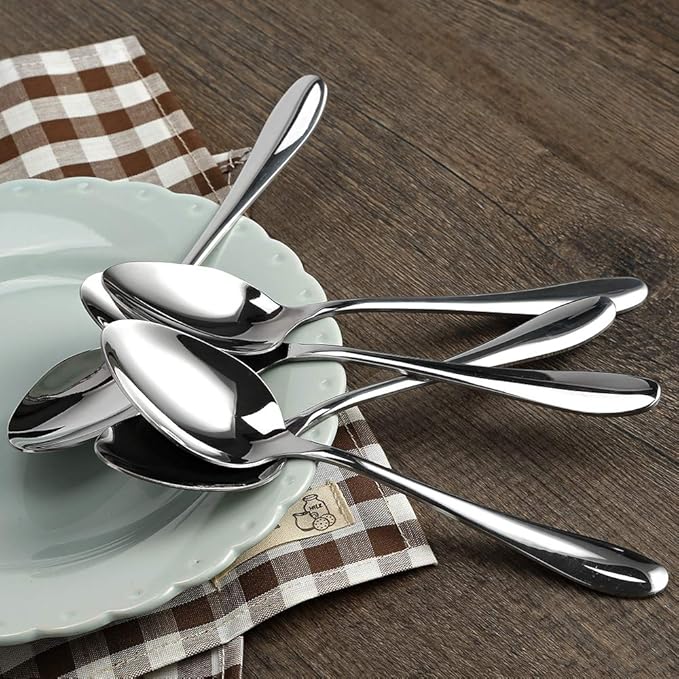 12-Piece Tablespoons,Stainless Steel Extra-Large Dinner Spoons Set,7.8-Inches