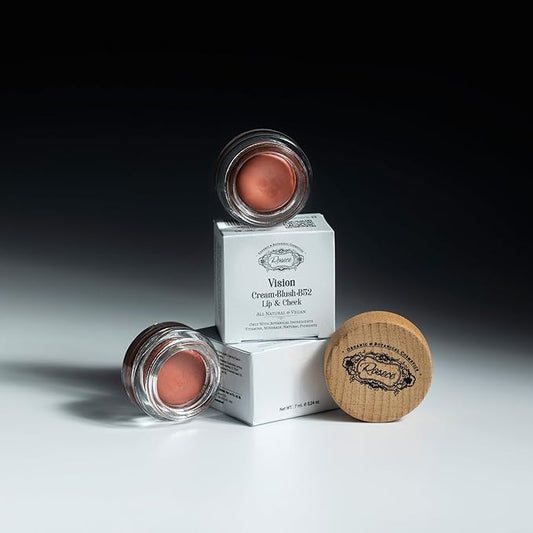 2-in-1 Cream Cheek Blush + Lip Color | Natural Mineral pigment | Soft Lips with natural oils and Vitamin E | 100% Plant ingredients, Vegan (Sunset Tones/Matte-Vision, 0.25fl oz)
