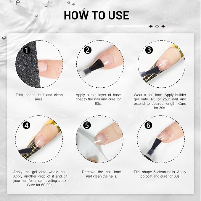 JODSONE 2Pcs 10ml Builder Gel Set, Clear Gel Nail Strengthener for Thickening, Nail Extension, Apex Building, Repairing Broken Nails, Long Lasting DIY Nail Art Gift for Women-BrightBean Baby