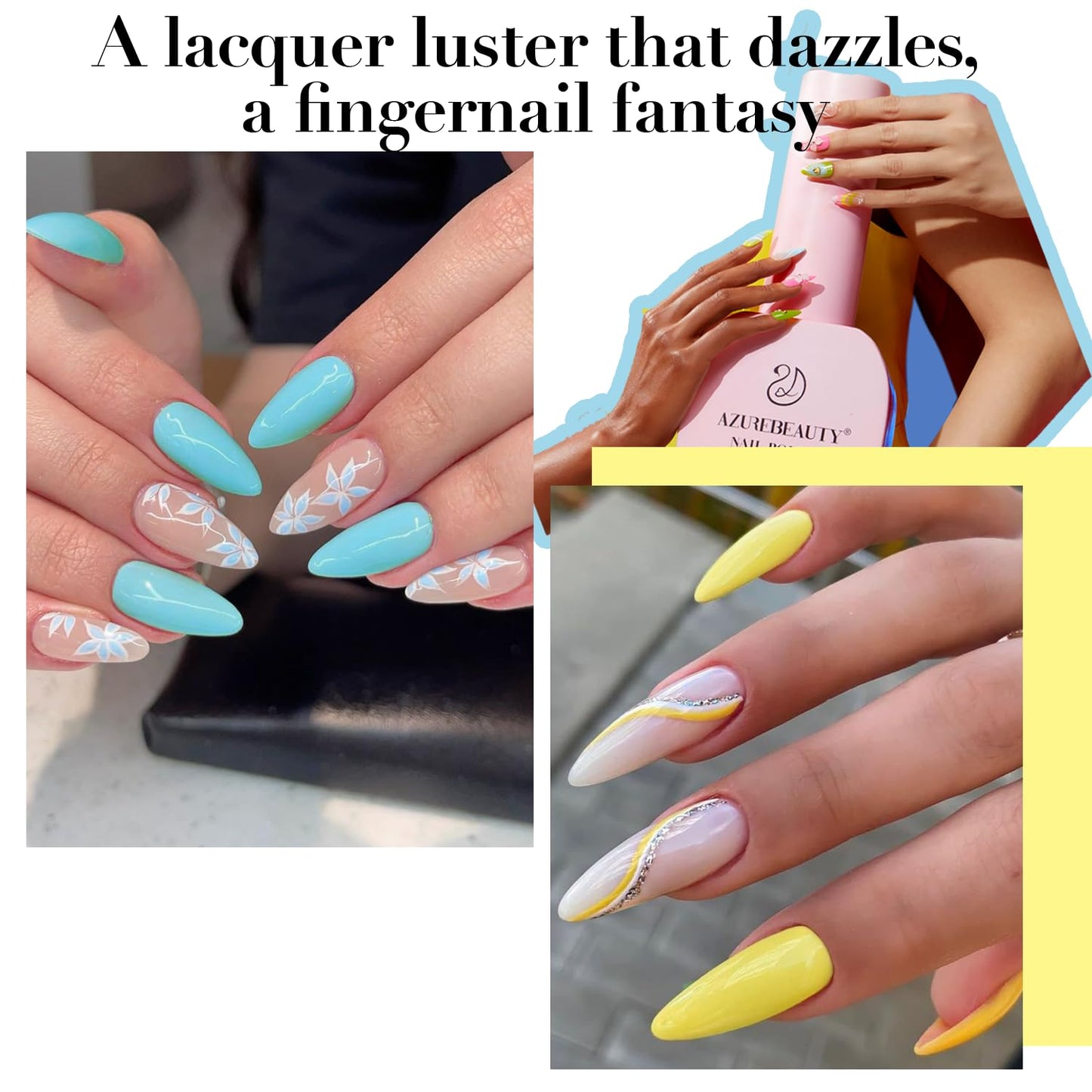 AZUREBEAUTY Nail Polish Set, 4 Colors Pastel Lime Green Yellow Pink Quick Dry Natural Nail Lacquer Strengthening Treatment Kit DIY Salon at Home-BrightBean Baby