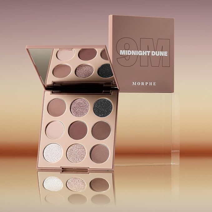 Morphe 9M Midnight Dune Artistry Palette - Cool-Toned Makeup Palette with Matte and Shimmer Finishes - Highly Pigmented Eye Makeup with a Blendable & Buildable Formula (0.35 oz)-BrightBean Baby