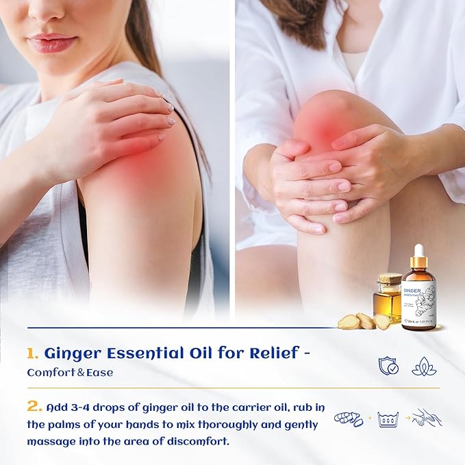 HIQILI 1 Fl Oz Ginger Oil, 100% Pure Natural Ginger Essential Oil for Hair, Massage, Skin - 30ml-BrightBean Baby