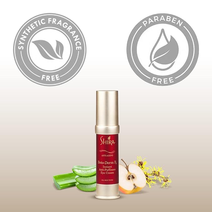 Shira Boto-Derm Rx Instant Anti-Puffiness Eye Cream- for Wrinkles Dark Circles Eye Bags Fine Lines Anti Aging And Tired-Looking Eyes. (2.2 oz.)-BrightBean Baby