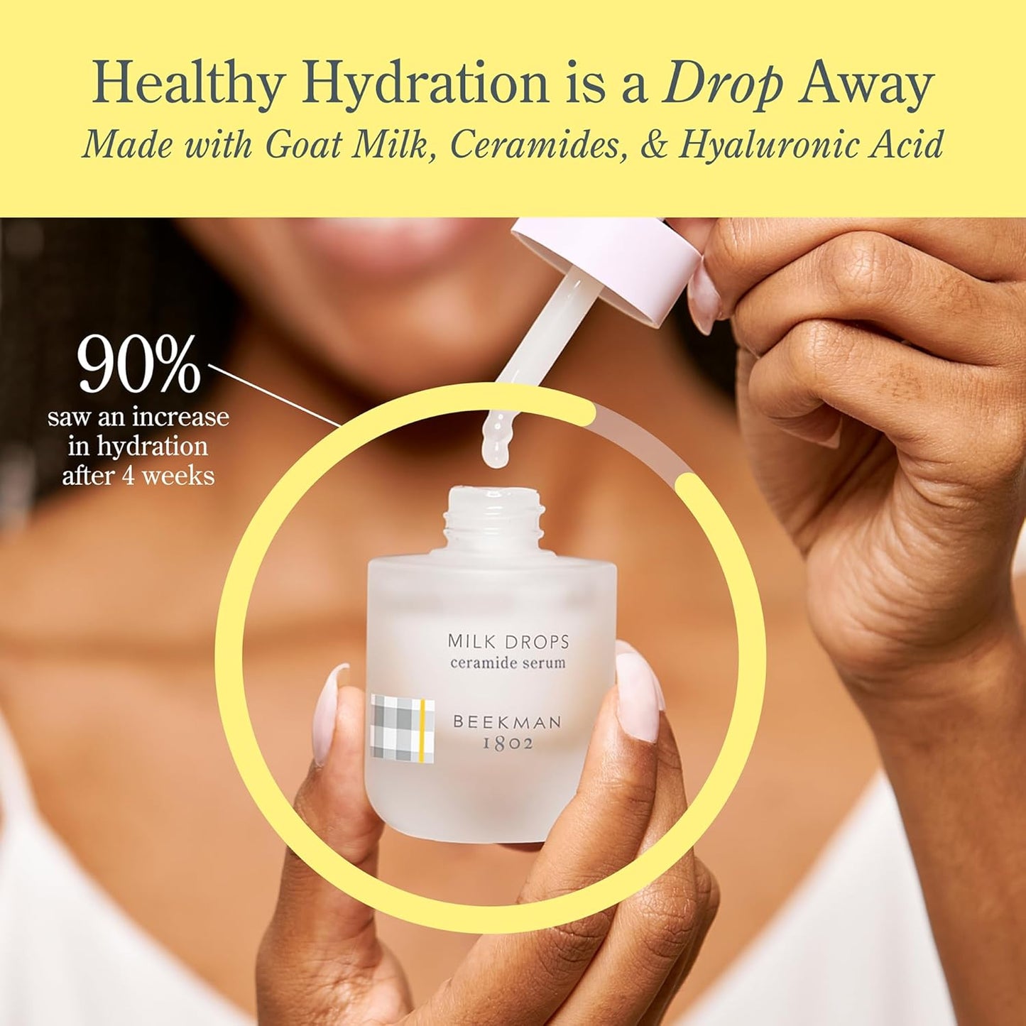 Beekman 1802 Milk Drops Ceramide Facial Serum - Squalane Oil, Hyaluronic Acid & Goat Milk Face Moisturizer - Boosts Skin Radiance & Hydrates Deeply - Fragrance Free, Cruelty Free-BrightBean Baby