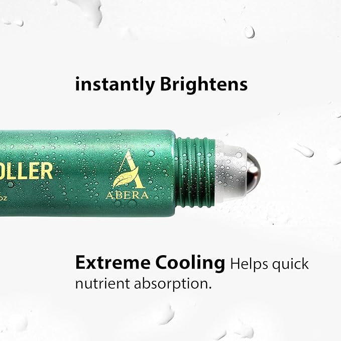 Abera Eye Roller Serum with Mint Essence, Vitamin C and Peptides - Energizing Serum for Dark Circles and Puffiness, Fine Lines Serum, 0.34 fl oz-BrightBean Baby
