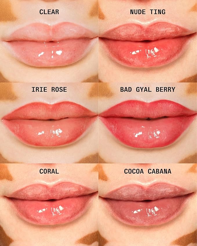 Cay Skin Isle Lip Balm SPF 30 – High Shine, Hydrating + Sheer Lip Gloss in Vanilla Brown Sugar Flavor – Formulated with Natural Ingredients for All Skin Tones – 3-Pack, Bad Gyal Berry-BrightBean Baby