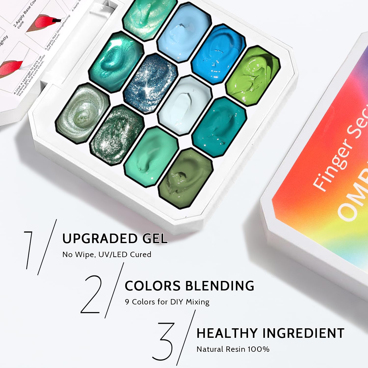 Sponge Pat Paint Nail Gel, Ombre Nails Gradient Gel Nail Blush Blooming Aura Nails Drawing Stripper Floral Painting DIY Nail Art, No Wipe, UV/LED Curing (12 Colors E)-BrightBean Baby