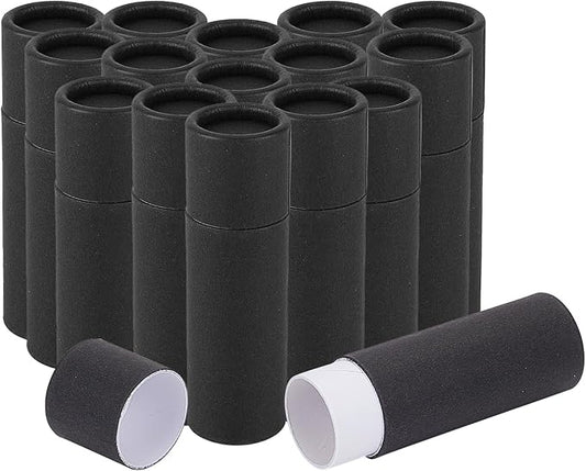 NICENEEDED 15 Pcs Paperboard Lip Balm Tubes, 0.4 Oz Kraft Paper Lipstick Tube, Cardboard Empty Deodorant Container Solid Perfume Tube Cosmetic Box for DIY Chapstick Deodorant Crayon-BrightBean Baby