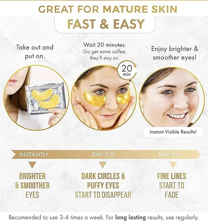 24k Gold Eye Treatment Masks With Collagen-BrightBean Baby